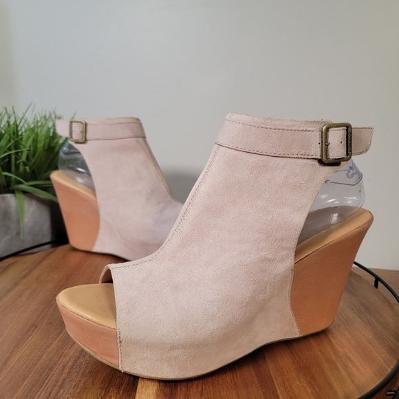 Korks Ease Suede and Leather Wrapped Wedge Sandals Size 9 - Picture 7 of 16
